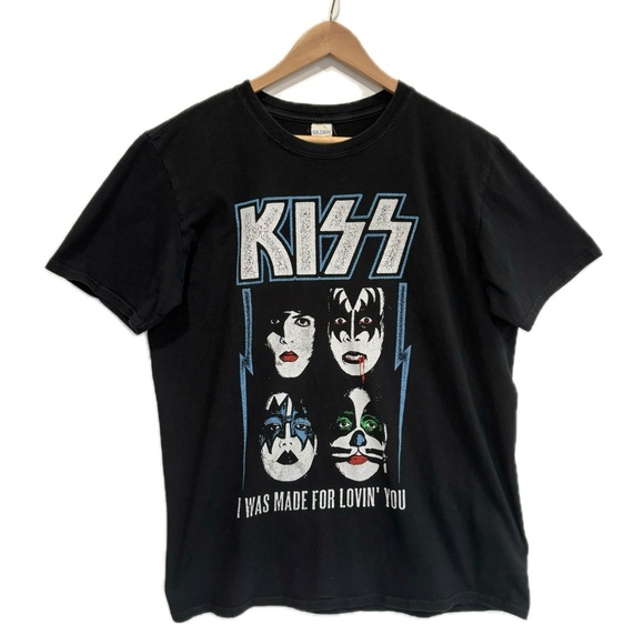 KISS Band Tee Womens Size Large "I was Made for Lovin You" Gene Simmons Members - Picture 1 of 9